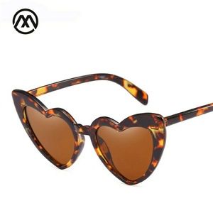 Leopard Print Cat Eye Heart Shaped Sunglasses